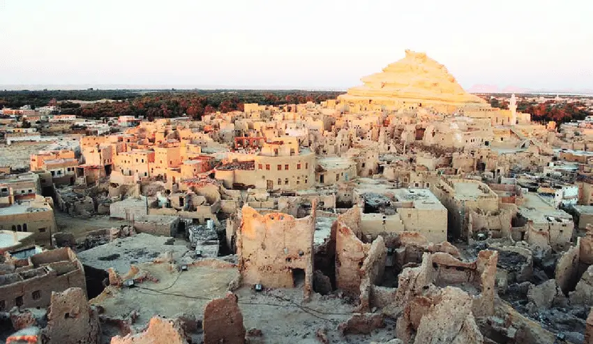 The Siwa Oasis village of Egypt